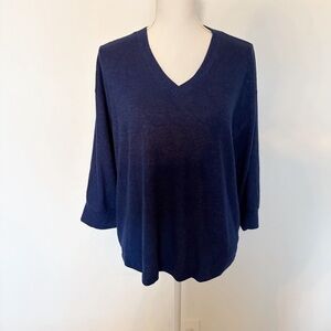 Cabi Cuddle Tee Cobalt Blue V-Neck 3/4 Sleeve Top Style 4438 Size M